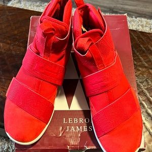 Gently worn red Lebron Soldier 10